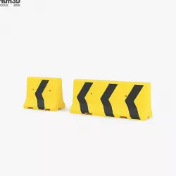 Concrete Barrier yellow-black Arrows 3D model