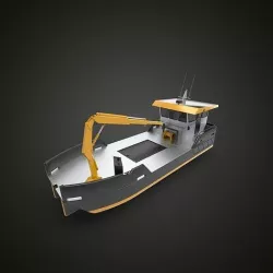 crane work boat 3D model