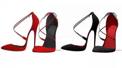 Cross Strappy Pointed Toe Stilettos Low-poly 3D model