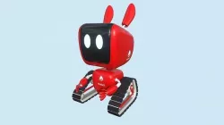 Cute Robot 10 Firebot - Fire Fighter - Character SciFi Design Low-poly 3D model