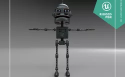 Cute Round Robot Low-poly 3D model