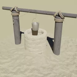 Desert well Low-poly 3D model
