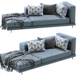 Ditre Italia Shade Chaise Longue Leather 3D model