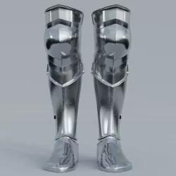 European Medieval Greaves with Sabatons-Solleretes Low-poly 3D model