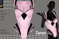 Female corset 3D model