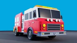 Fire Truck Low Poly Vehicle Low-poly 3D model