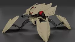 Flamethrower Robot Drone - Game Ready Character PBR low-poly  Low-poly 3D model