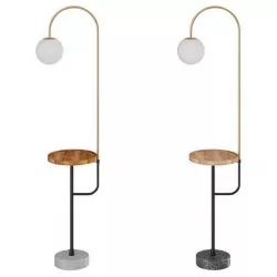 Floor lamp with table with wireless and USB charging 3D model