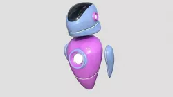 Flying Robot 03 Pink Blue - Character SciFi Design Low-poly 3D model