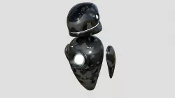 Flying Robot 10 Military Camouflage - Character SciFi Design Low-poly 3D model