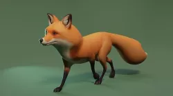 Fox stylized Low-poly 3D model