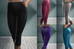 Girls pants for yoga - 5 colors Low-poly 3D model