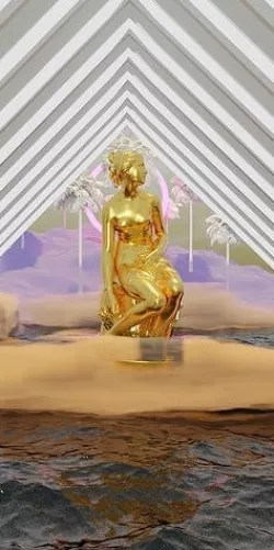 Gold statue nympho scene  3D model
