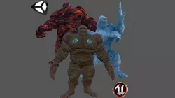Golem Pack Character Low-poly 3D model