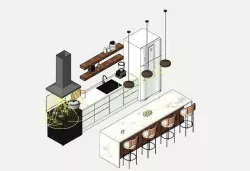 High quality parametric kitchen family for your revit projects 3D model