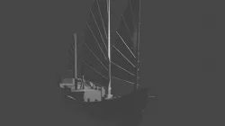 Junk ship Low-poly 3D model