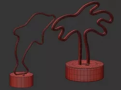 lamp dolphin palm 1 3D model