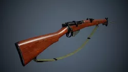 Lee Enfield MK III - WW2 rifle Low poly PBR Low-poly 3D model