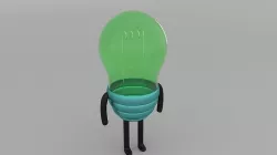 light lamp character cartoon Low-poly 3D model