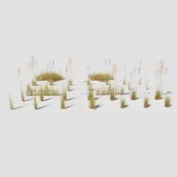 Low Poly Bent Grass Dry Pack Low-poly 3D model