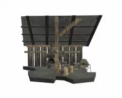 Low Poly Blacksmith Shop Low-poly 3D model