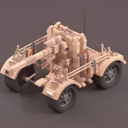Low Poly German Tank 88MM Gun Low-poly 3D model