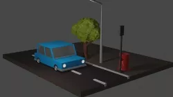 Lowpoly Car PLUS Gift Mini Bundle Low-poly 3D model