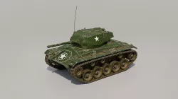 M24 Chaffee for game Low-poly 3D model