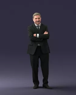 Man suit with crossed arms 0636 3D model