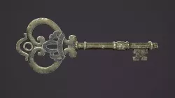 Medieval Skeleton Key 3 Low-poly 3D model