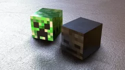 Minecraft Creeper and Whiter Skeleton Characters Low-poly 3D model