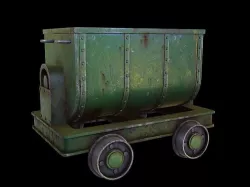 Mining cart Low-poly 3D model