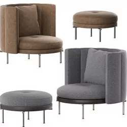 Minotti TORII Armchair 3D model