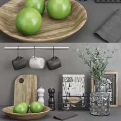 modern kitchen set 15 3D model