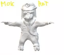 mole rat the after math of a nuke Low-poly 3D model