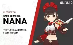 Nana - Anime Female Rigged Animated Low Poly Game Model Low-poly 3D model