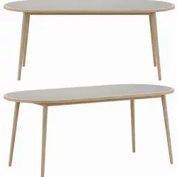 Nina oval table Low-poly 3D model