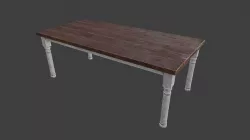 Old Kitchen Table Low-poly 3D model