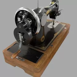 Old Soviet sewing machine Podolsk 2M Low-poly 3D model