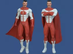 Omni-Man 3D Model rigged Blender Low-poly 3D model