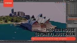 Opera house Sydney AUSTRALIA With texture Low-poly 3D model