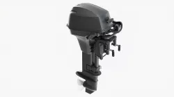 Outboard portable boat motor with folded tiller 3D model