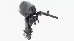 Outboard portable boat motor with tiller 3D model