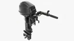 Outboard portable boat motor with tiller used 3D model