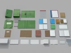 Paper Items Low-poly 3D model