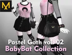 Pastel Goth Outfit vol 02  BabyBat Collection 3D model