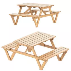 Picnic garden table bench 3D model