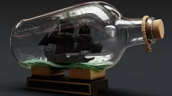 Pirate Ship in a Bottle 3D model