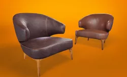 Poltrona en cuero Low-poly 3D model