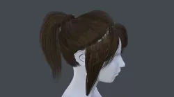 Pony Tail Low Poly Hair Low-poly 3D model